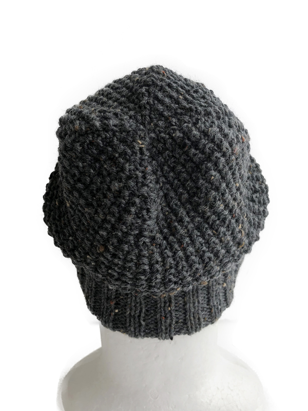 Dark Grey Knit Speckled Wool Men Beanie - SiennaKnits