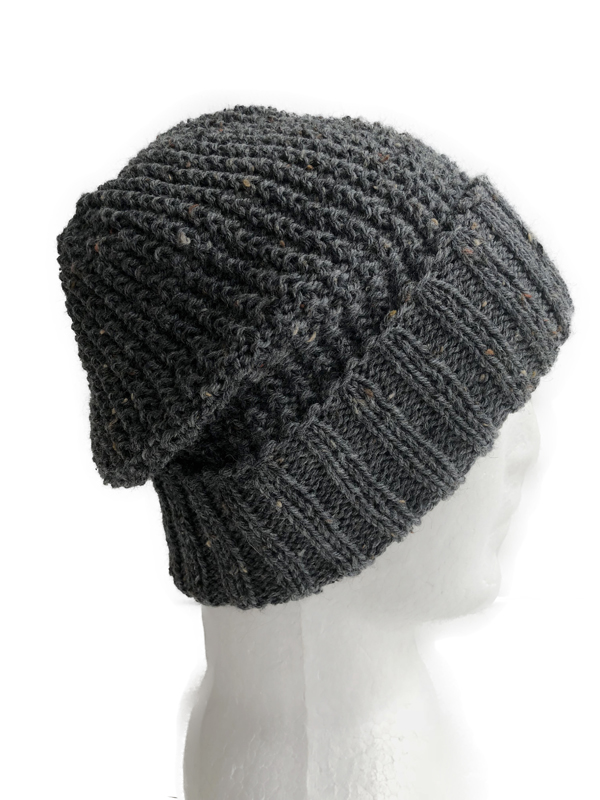 Dark Grey Knit Speckled Wool Men Beanie SiennaKnits